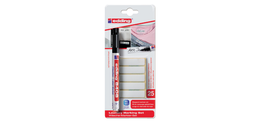 Viltstift edding 8408 wasgoed rond 1mm zwart blister à 1 stuk