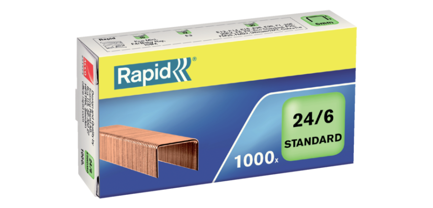 Agrafes Rapid 24/6 cuivrée standard 1000 pièces
