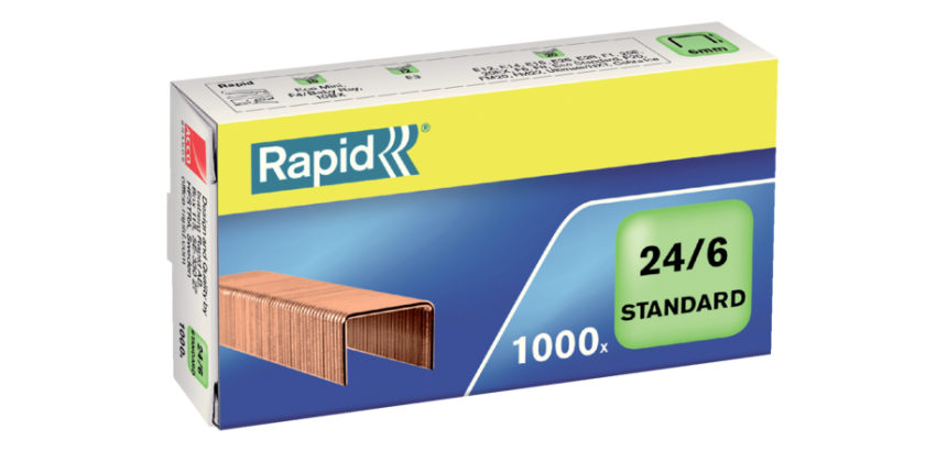 Agrafes Rapid 24/6 cuivrée standard 1000 pièces