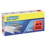 Agrafes Rapid 24/6 acier inox super strong 1000 pièces