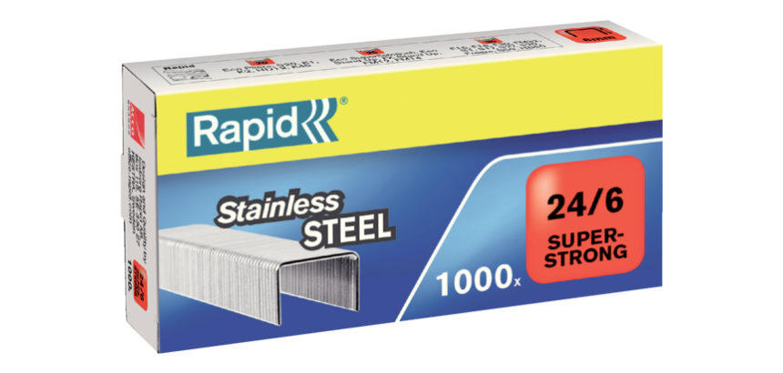 Rapid 24/6 Stainless Steel Staples Super Strong 1000 Pieces