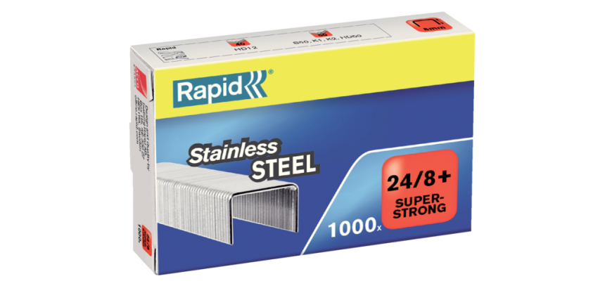 Agrafes Rapid 24/8 acier inox super strong 1000 pièces