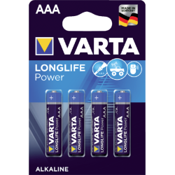 En_pila varta alcalina longlife power aaa tipo lr-03 blister de 4 unidades