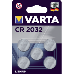 Pile bouton Varta CR2032 lithium blister de 5 pièces