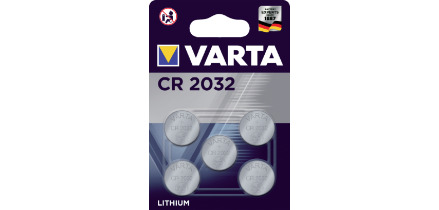 Varta CR2032 lithium button cell blister pack of 5 pieces