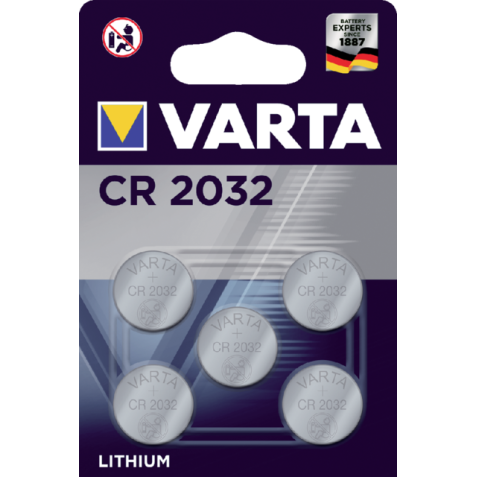 Batterij Varta knoopcel CR2032 lithium blister à 5stuk