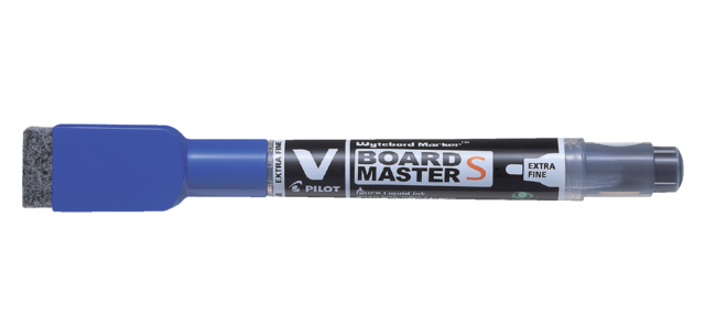 Whiteboardmarker Pilot met wisser rond extra fijn blauw