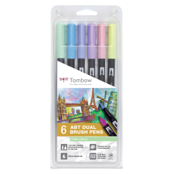 Tombow Feutre double pointe ABT DUAL BRUSH PEN, tons pastel