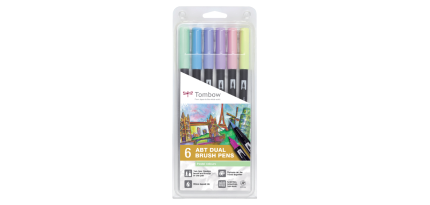Tombow Dual Tip Felt ABT DUAL BRUSH PEN, pastel tones