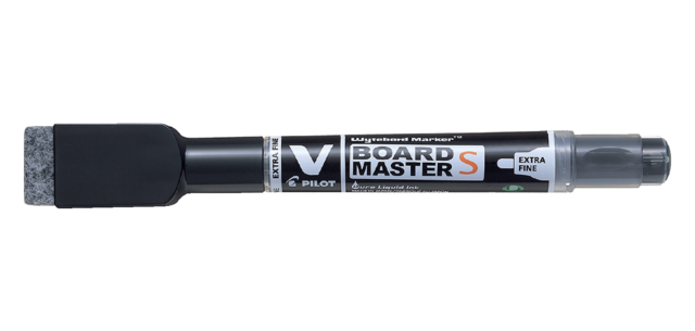 Whiteboardmarker Pilot met wisser rond extra fijn zwart