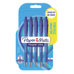 Stylo Bille Paper Mate Flexgrip Ultra Medium bleu blister 5p