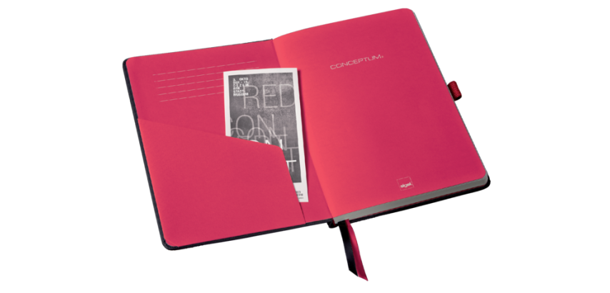 Conceptum-Notizbuch, A4, liniert, schwarz/rot