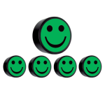 Magneet smiley 35mm groen 5 stuks