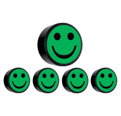 Magneet smiley 35mm groen 5 stuks