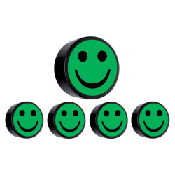 Aimant Smiley 35mm vert 5 pièces
