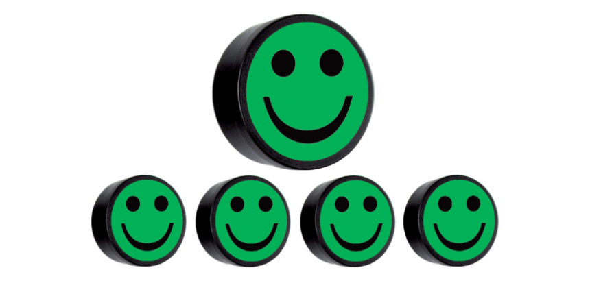 Smiley Magnet 35mm green 5 pieces