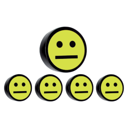 Aimant Smiley 35mm jaune 5 pièces