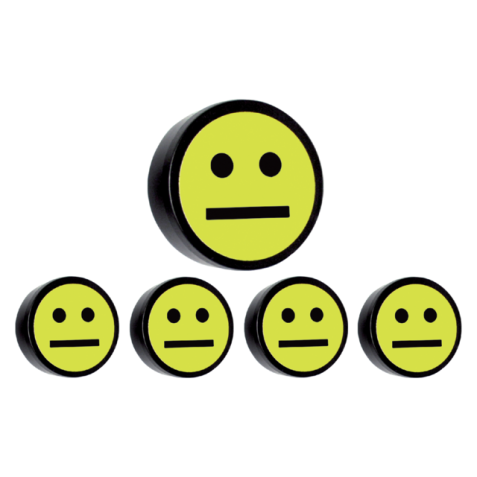 Aimant Smiley 35mm jaune 5 pièces