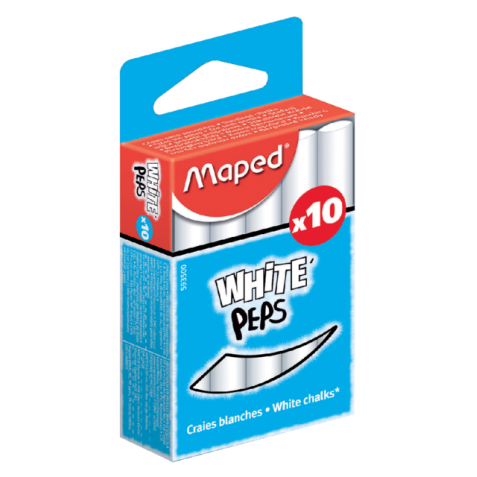 Schoolbordkrijt Maped White'Peps set á 10 stuks wit