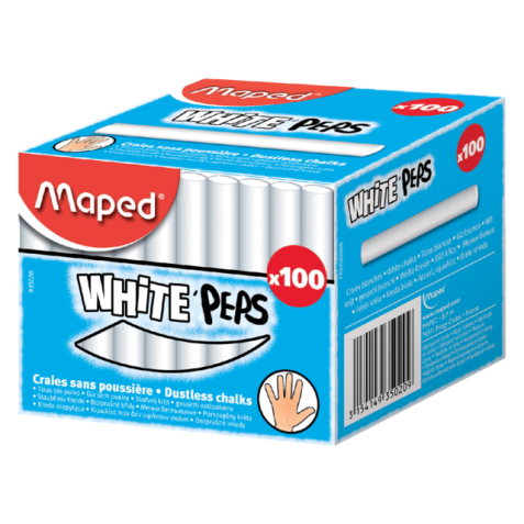 Craie tableau noir Maped White'Peps boîte 100 pièces blanc