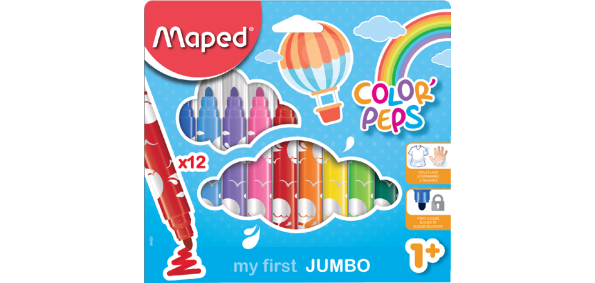 Maped Filzstifte Color'Peps Jumbo Early Age, 12er-Set, sortiert