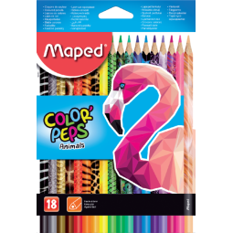 Crayon de couleur Maped Color'Peps Animals set 18 couleurs