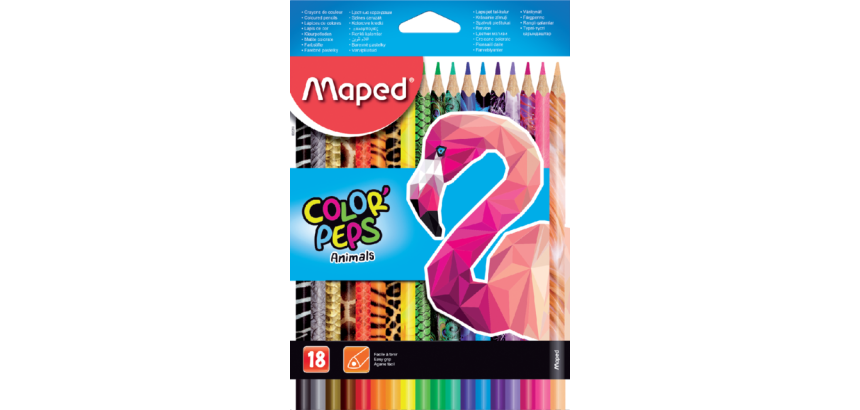 Kleurpotlood Maped Color'Peps Animals set á 18 kleuren