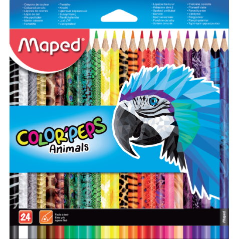 Crayon de couleur Maped Color'Peps Animals set 24 couleurs