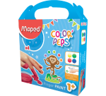 Maped Fingerfarbe Color'Peps Early Age, Packung mit 4 Flaschen à 80 ml in verschiedenen Farben