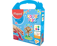 Maped vingerverf Color'Peps Early Age, doos van 4 potjes van 80 ml in geassorteerde kleuren