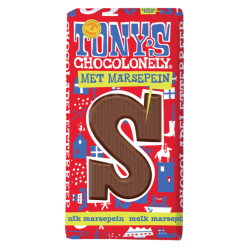 Chocolat Tony's Chocolonely lait - pâte d'amande Lettre S 180g