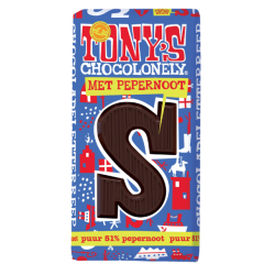 Chocolat Tony's Chocolonely noir - perpernoot Lettre S 180g