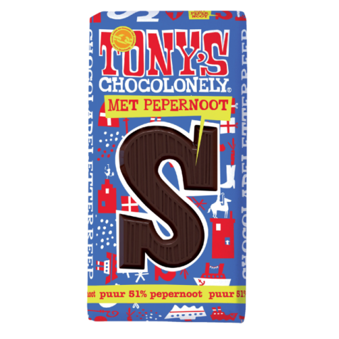 Chocolat Tony's Chocolonely noir - perpernoot Lettre S 180g