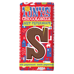 Chocolat Tony’s Chocolonely lettre 180g lait pepernoot