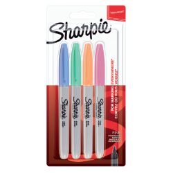 Feutre Sharpie ogive Fin pastel assorti blister 4 pièces