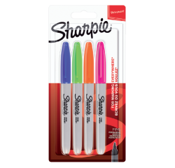 Feutre Sharpie ogive Fin Fun assorti blister 4 pièces