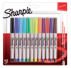 En_rotulador sharpie permanente ultrafino blister 12 unidades colores surtidos