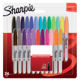 De_rotulador sharpie permanente fino blister 24 unidades colores surtidos