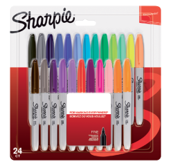 De_rotulador sharpie permanente fino blister 24 unidades colores surtidos