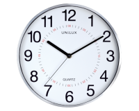 En_pendule murale unilux aria ø28,5cm gris argent