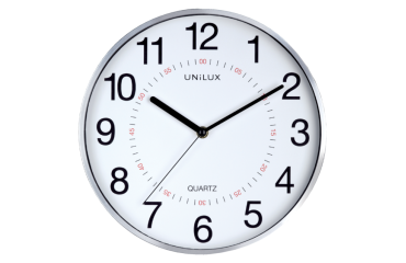 Pendule murale Unilux Aria Ø28,5cm gris argenté/blanc