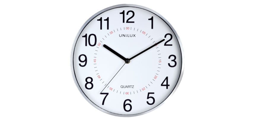 Pendule murale Unilux Aria Ø28,5cm gris argenté/blanc