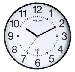 Pendule murale Unilux Maxi Radio-controlled  Ø37,5cm noir/blanc