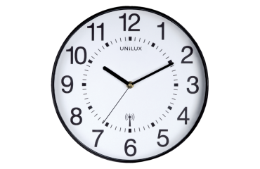 Pendule murale Unilux Maxi Radio-controlled  Ø37,5cm noir/blanc