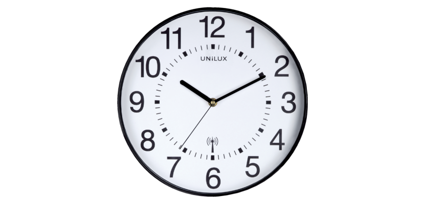 Pendule murale Unilux Maxi Radio-controlled  Ø37,5cm noir/blanc
