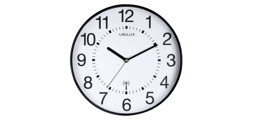 Pendule murale Unilux Maxi Radio-controlled  Ø37,5cm noir/blanc