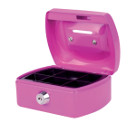 Geldkist Pavo met muntgleuf 125x95x60mm roze