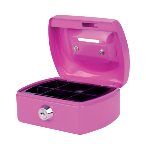 Coffret caisse Pavo avec fente 125x95x60mm rose