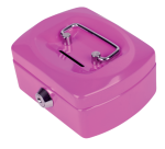 Geldkist Pavo met muntgleuf 125x95x60mm roze