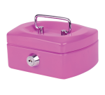 Geldkist Pavo met muntgleuf 125x95x60mm roze